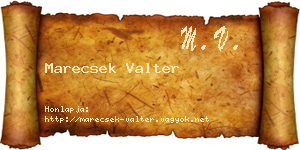 Marecsek Valter névjegykártya